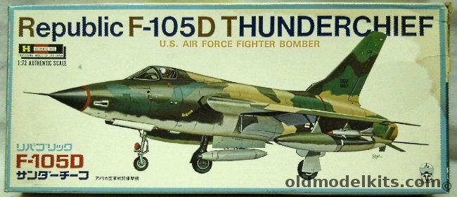 Hasegawa 1/72 Republic F-105D Thunderchief - USAF Yokota AFB Tokyo Natural Finish / Okinawa / 'Jakes Jewel' Vietnam-Style Camo Finish, JS-014-250 plastic model kit